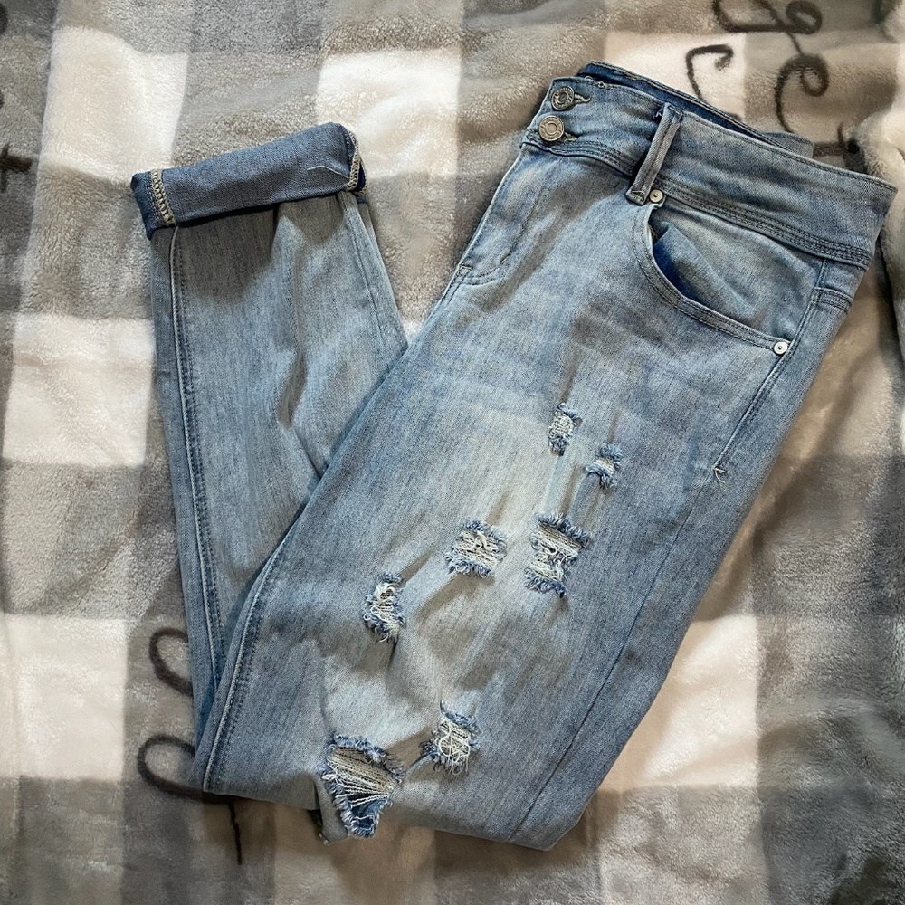Indigo Rein Cropped Stretchy Blue Jeans